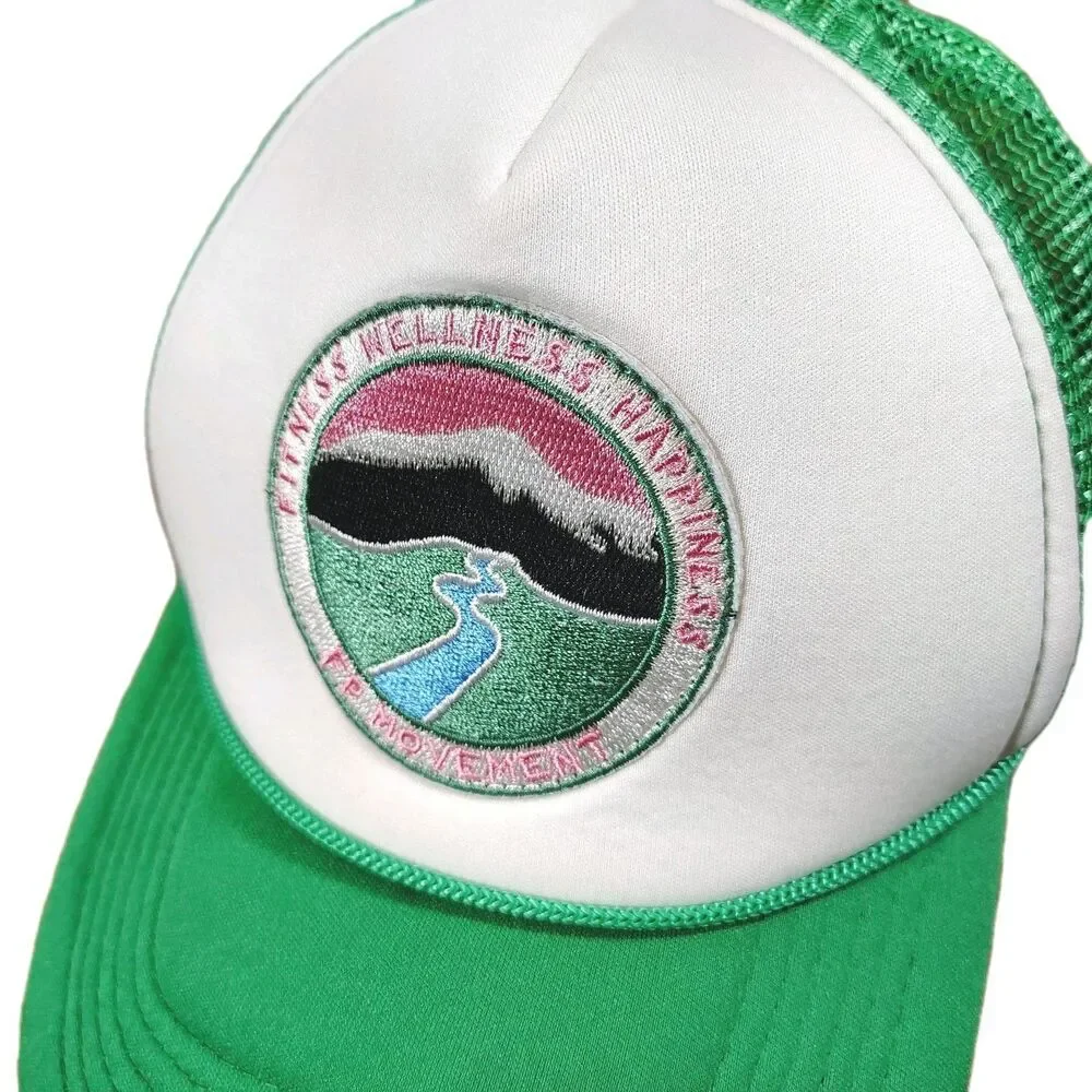 Free People Movement Great Outdoors Trucker Hat Green White OS Gently Used